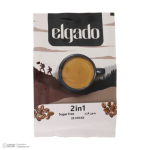 قهوه فوری بدون قند 2×1 الگادو وزن 10.6 گرم بسته 20 عددی